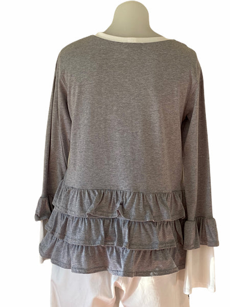 Frilled Grey Top